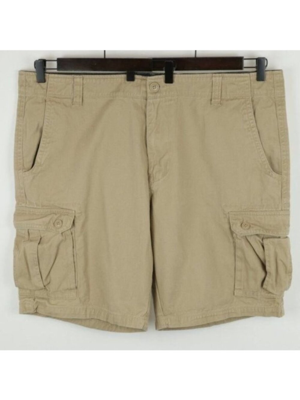 Trinity Men's Size 42 Tan Cotton Flat Front Casual Cargo Shorts